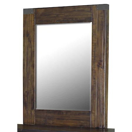 Portrait Mirror with Rustic Pine Frame